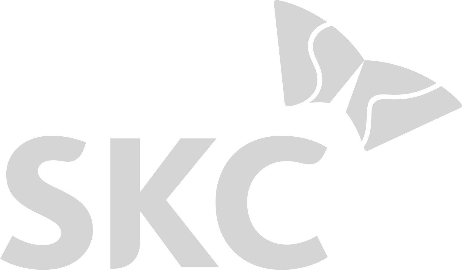 SKC Co., Ltd. logo fulle size on a dark background (transparent PNG)