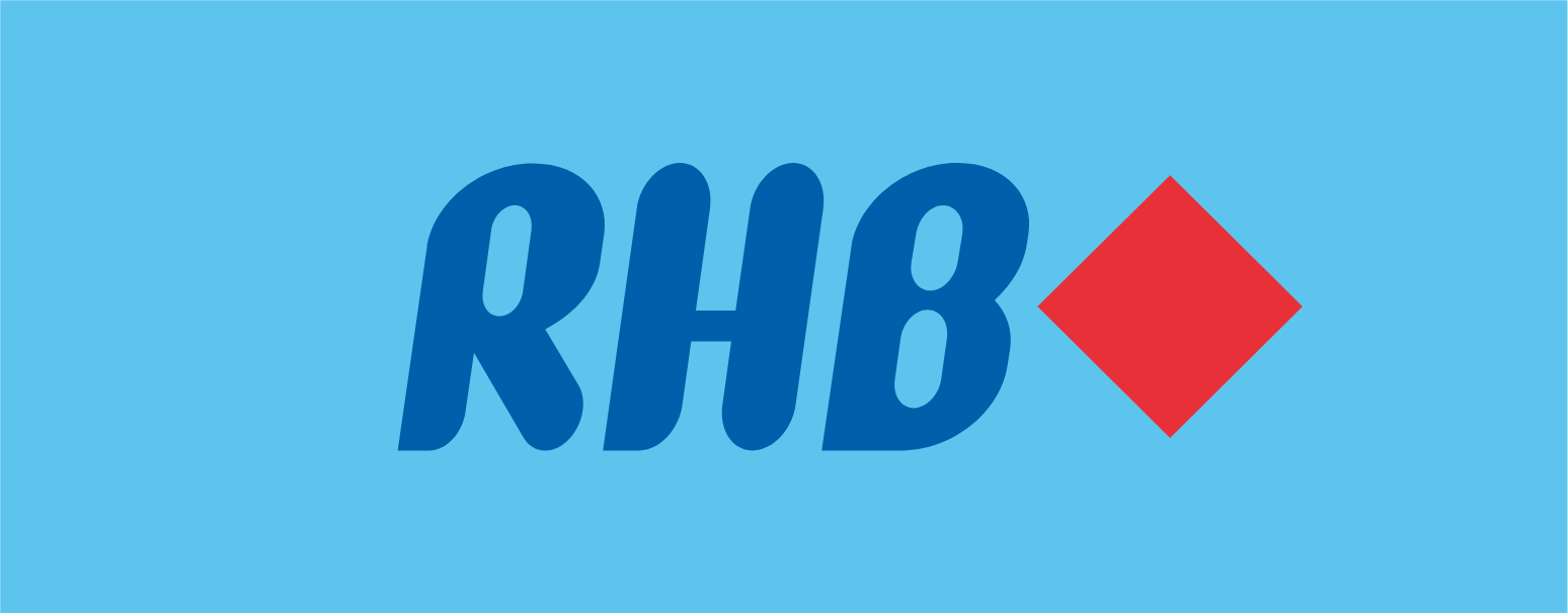 RHB Bank logo fulle size on a dark background (transparent PNG)