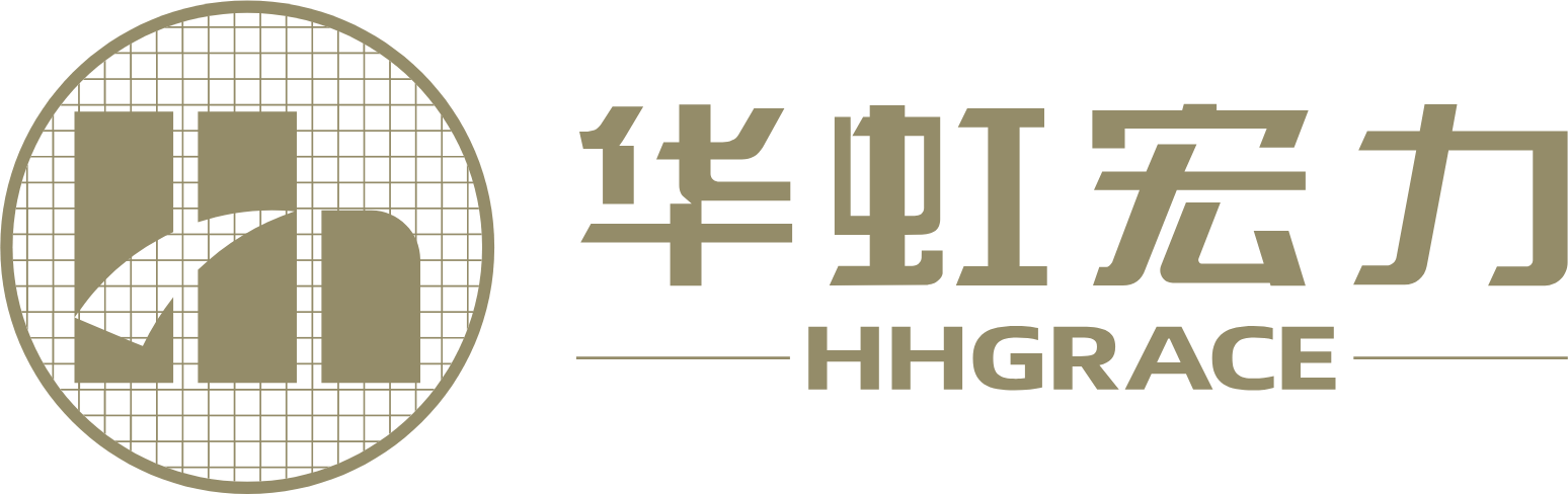 Hua Hong Semiconductor Limited logo fulle size on a dark background (transparent PNG)