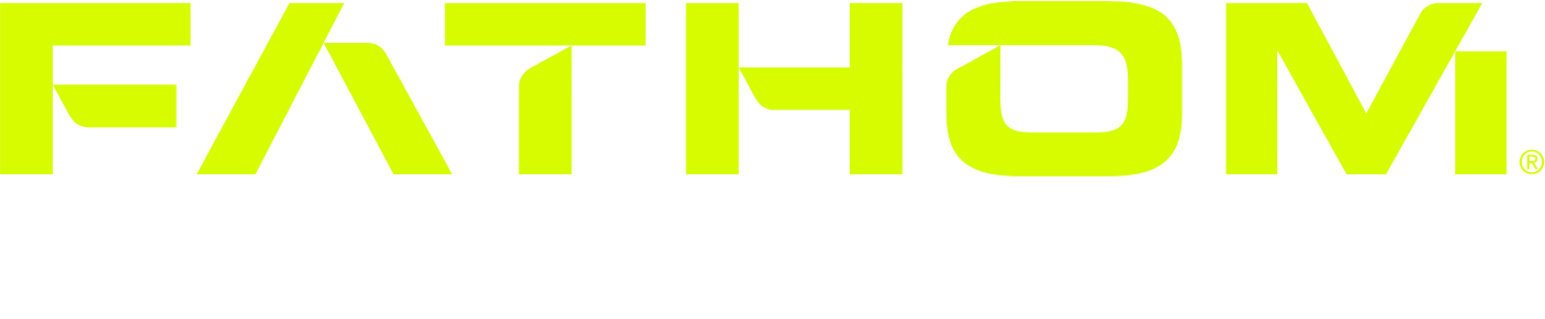 Fathom Digital Manufacturing logo fulle size on a dark background (transparent PNG)