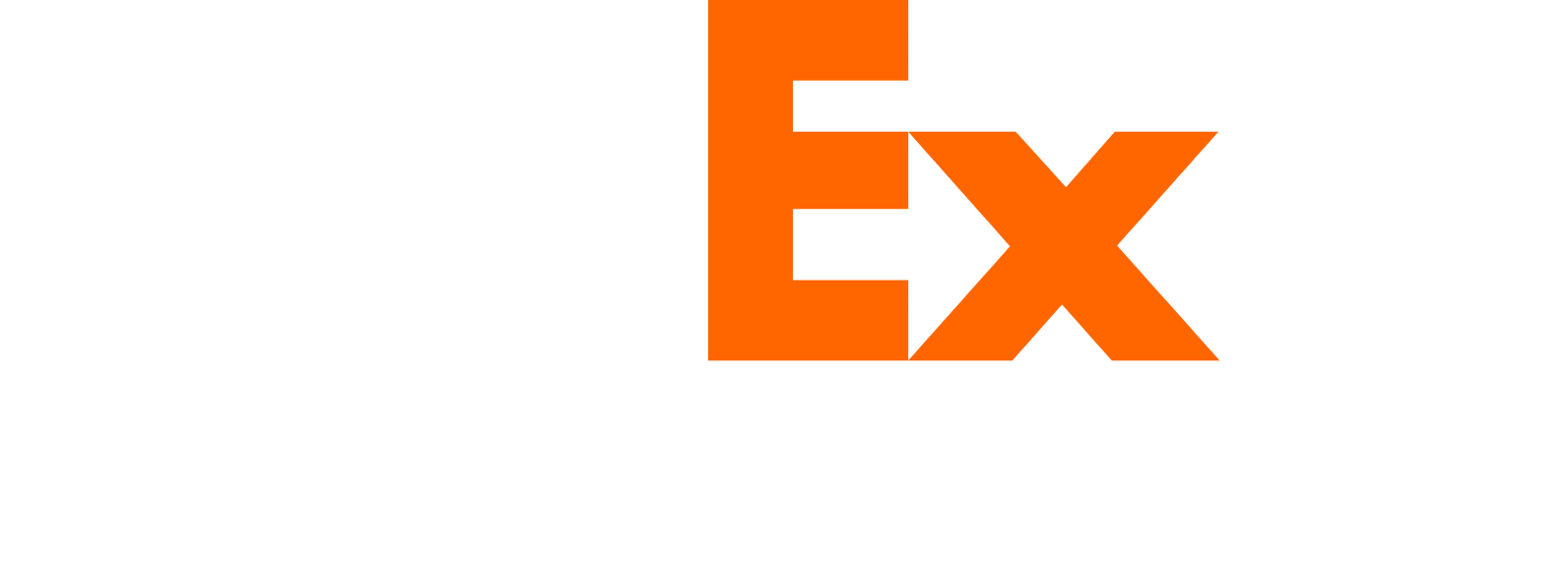 FedEx logo fulle size on a dark background (transparent PNG)