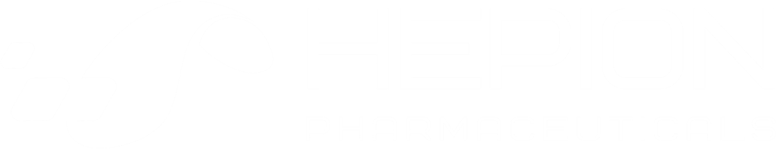 Hepion Pharmaceuticals logo grand pour les fonds sombres (PNG transparent)