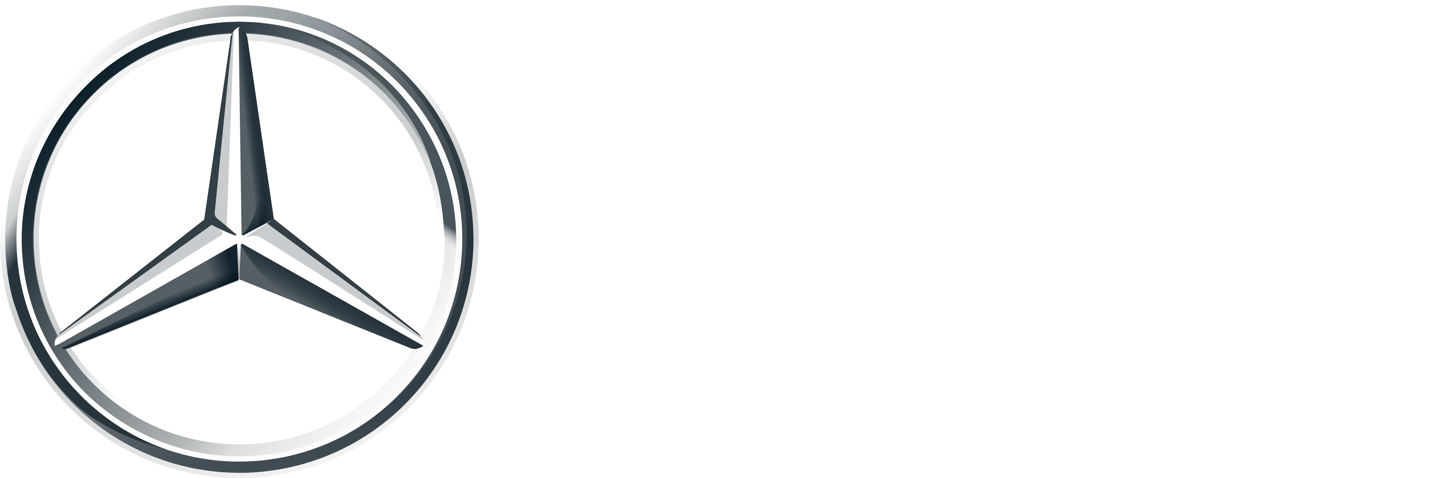 Mercedes-Benz logo fulle size on a dark background (transparent PNG)