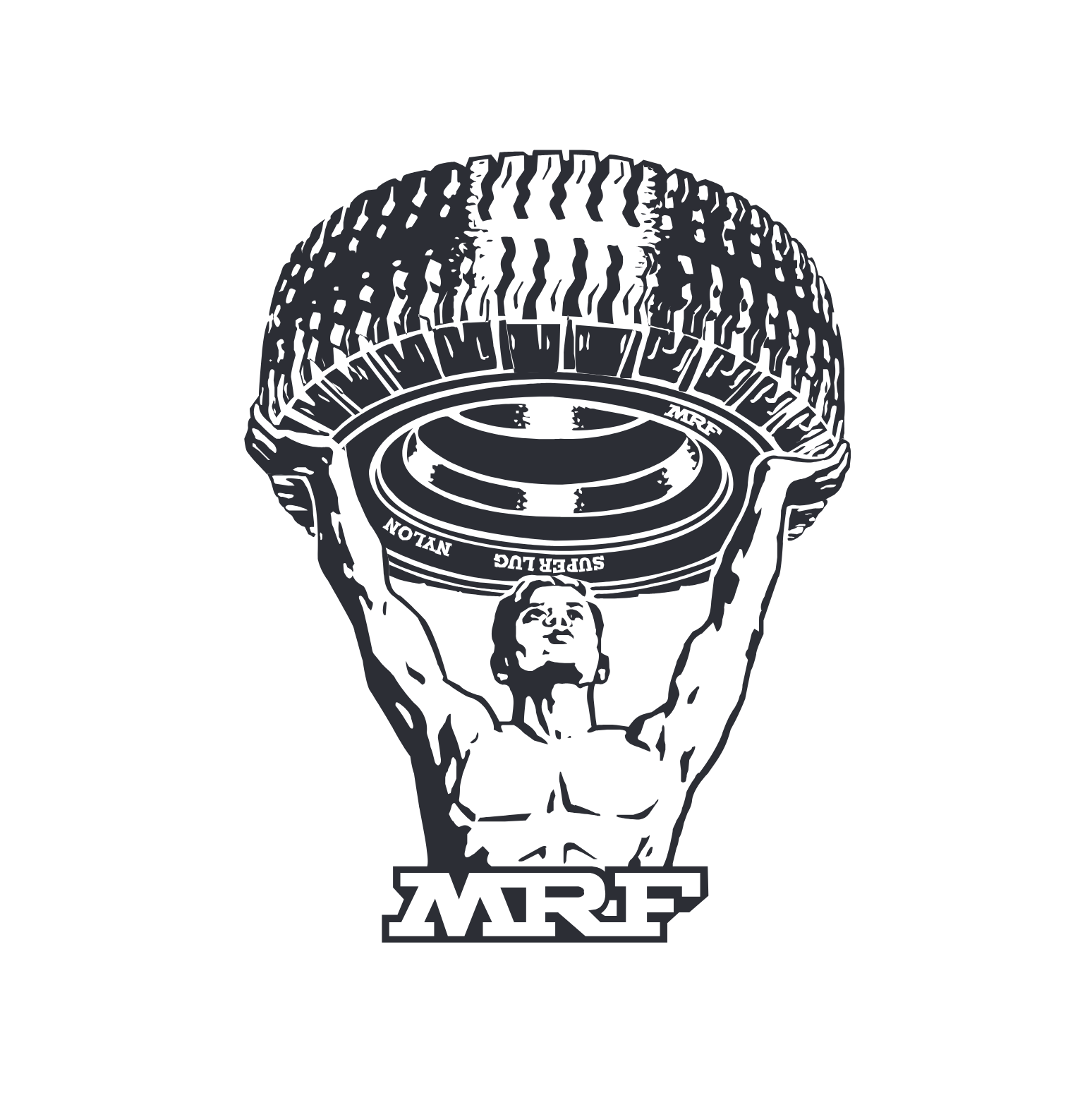 Madras Rubber Factory logo pour fonds sombres (PNG transparent)