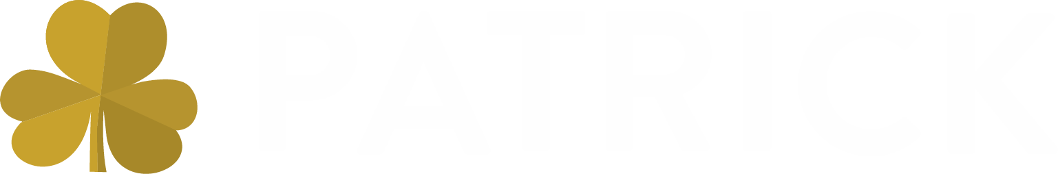 Patrick Industries logo fulle size on a dark background (transparent PNG)