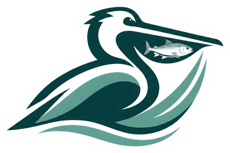 Pelican Aqua Holding logo on a dark background (transparent PNG)