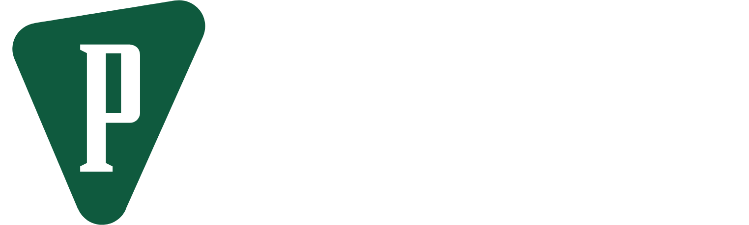 Powell Industries logo fulle size on a dark background (transparent PNG)