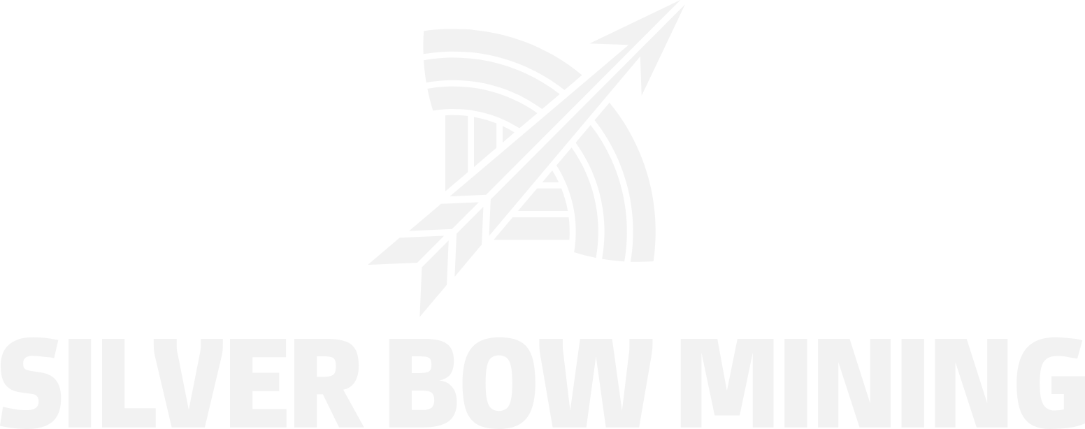 Silver Bow Mining logo fulle size on a dark background (transparent PNG)