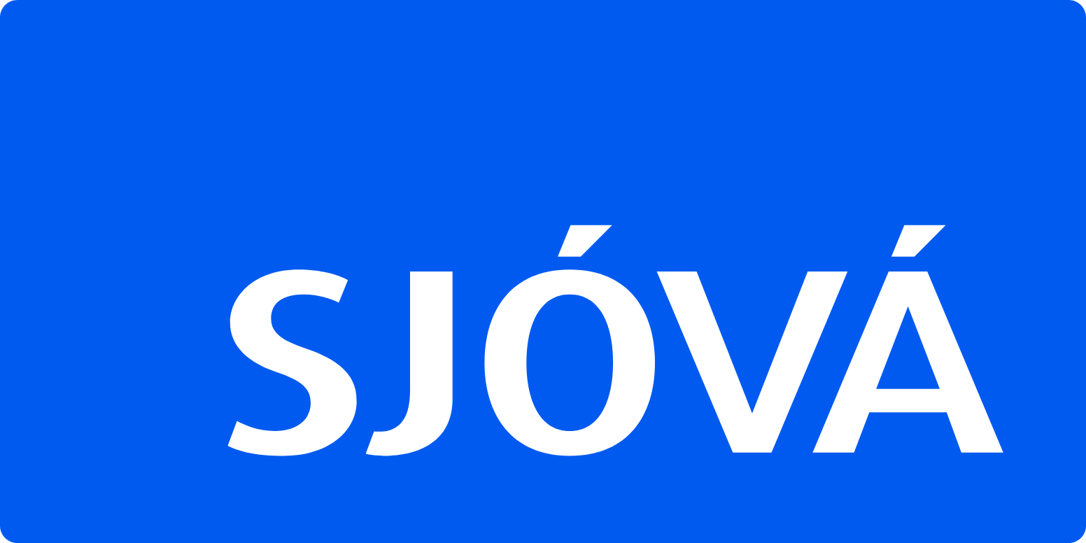 Sjóvá-Almennar tryggingar Logo für dunkle Hintergründe (transparentes PNG)