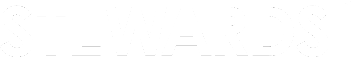 Stewards Inc. logo fulle size on a dark background (transparent PNG)